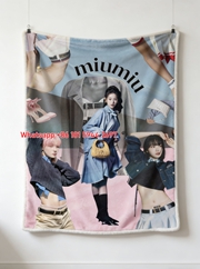 Miu Miu K-pop Collage Print Flannel Sofa Throw Blanket IMG_0629